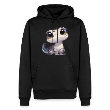 Geckos Gecko - Männer Premium Bio Hoodie - Schwarz - Vorne - Nico (187cm)