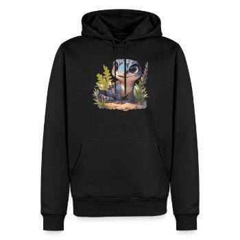 Geckos Gecko - Männer Premium Bio Hoodie - Schwarz - Vorne - Nico (187cm)