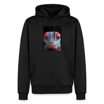 Geckos Gecko - Männer Premium Bio Hoodie - Schwarz - Vorne - Nico (187cm)