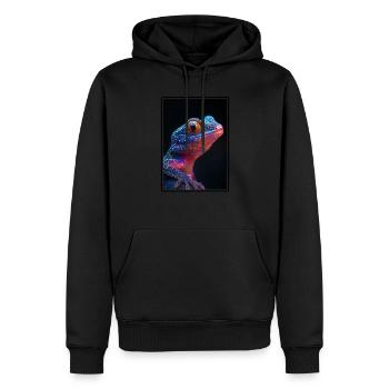 Geckos Gecko - Männer Premium Bio Hoodie - Schwarz - Vorne - Nico (187cm)