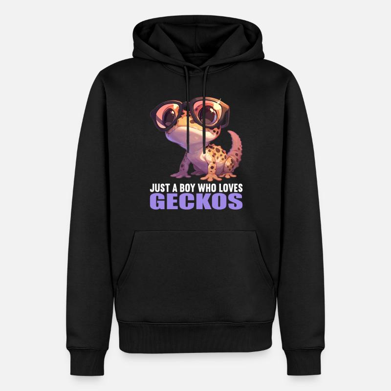 Geckos Geckos - Sweat à capuche Premium bio Homme - noir