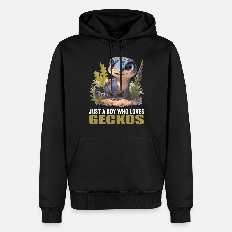 Geckos Geckos - Sweat à capuche Premium bio Homme - noir