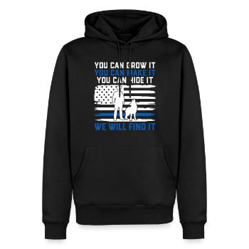 Lustige Strafverfolgung USA Flagge Hunde Polizei - Männer Premium Bio Hoodie - Schwarz - Vorne - Nico (187cm)