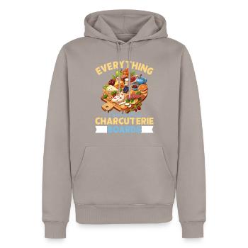 Planche de charcuterie amusante - Sweat à capuche Premium bio Homme - taupe - Devant - Nico (187cm)