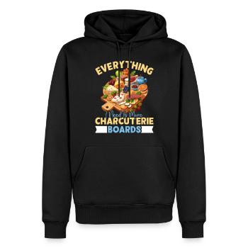Planche de charcuterie amusante - Sweat à capuche Premium bio Homme - noir - Devant - Nico (187cm)
