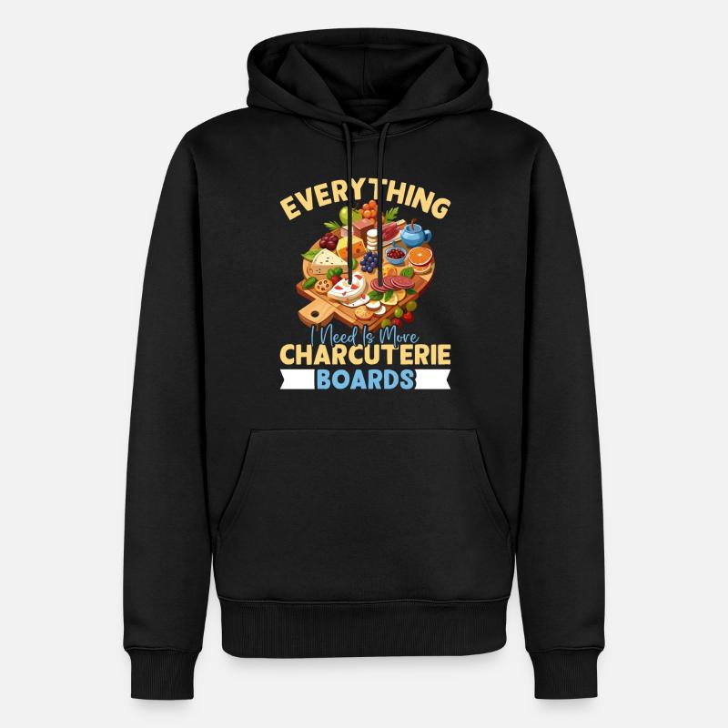 Funny Charcuterie Board - Männer Premium Bio Hoodie - Schwarz