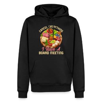 Planche de charcuterie amusante - Sweat à capuche Premium bio Homme - noir - Devant - Nico (187cm)