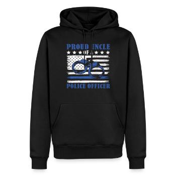 Stolzer Onkel Eines Polizisten USA Flagge Gesetz - Männer Premium Bio Hoodie - Schwarz - Vorne - Nico (187cm)