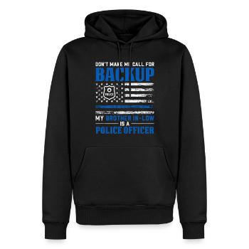 Schwager Lustiger Polizist USA Flagge Gesetz - Männer Premium Bio Hoodie - Schwarz - Vorne - Nico (187cm)