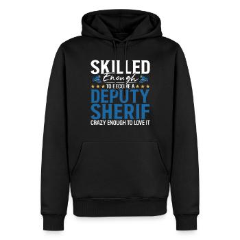 Shérif adjoint Premier intervenant Funny Law - Sweat à capuche Premium bio Homme - noir - Devant - Nico (187cm)