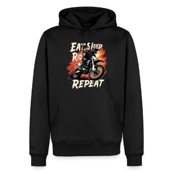Motocross Eat Sleep Ride Repeat - Men’s Premium Organic Hoodie - black - Front - Nico (187cm)