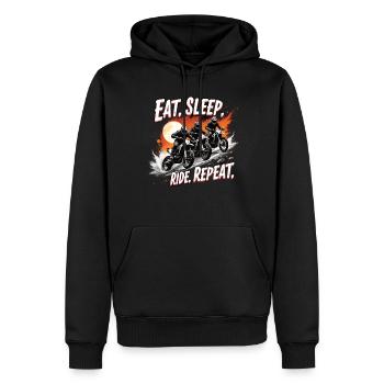 Motocross Eat Sleep Ride Repeat - Men’s Premium Organic Hoodie - black - Front - Nico (187cm)