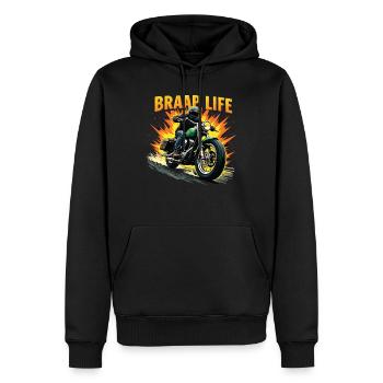Motorrad Motorradfahrer Motorrad Maschine - Männer Premium Bio Hoodie - Schwarz - Vorne - Nico (187cm)