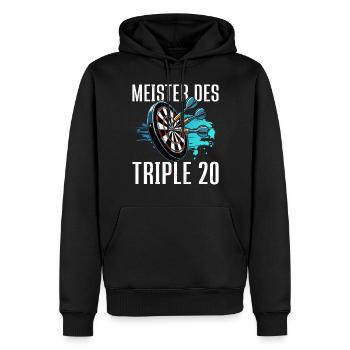Fléchettes Jeu de fléchettes Jeu de fléchettes Jeu de fléchettes - Sweat à capuche Premium bio Homme - noir - Devant - Nico (187cm)