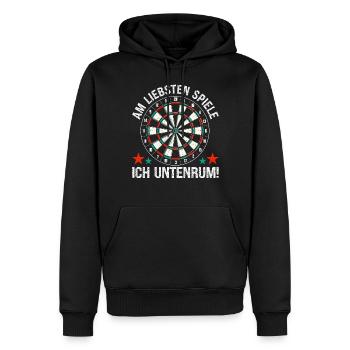 Fléchettes Jeu de fléchettes Jeu de fléchettes Jeu de fléchettes - Sweat à capuche Premium bio Homme - noir - Devant - Nico (187cm)
