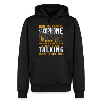 Saxophone Ask Me About My - Männer Premium Bio Hoodie - Schwarz - Vorne - Nico (187cm)