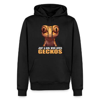 Geckos Gecko - Männer Premium Bio Hoodie - Schwarz - Vorne - Nico (187cm)