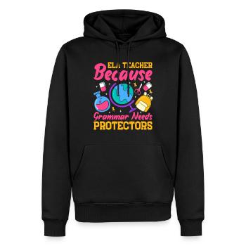 Funny English School Teacher - Männer Premium Bio Hoodie - Schwarz - Vorne - Nico (187cm)