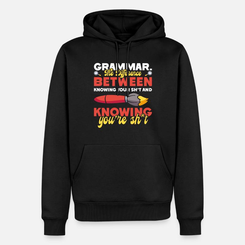 Drôle de professeur d’école d’anglais - Sweat à capuche Premium bio Homme - noir