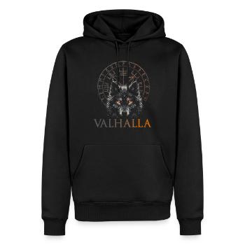 Valhalla Wolf Dieux nordiques Vikings nordiques - Sweat à capuche Premium bio Homme - noir - Devant - Nico (187cm)