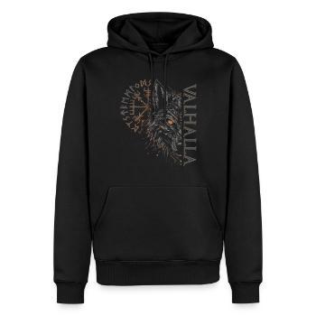 Valhalla Wolf Dieux nordiques Vikings nordiques - Sweat à capuche Premium bio Homme - noir - Devant - Nico (187cm)