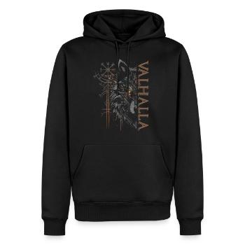 Valhalla Wolf Dieux nordiques Vikings nordiques - Sweat à capuche Premium bio Homme - noir - Devant - Nico (187cm)