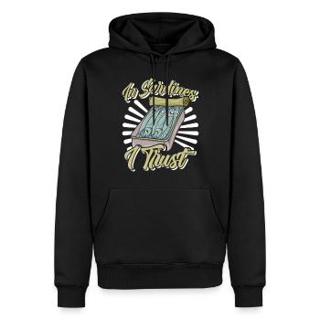 Sardines, Pêche, Poisson - Sweat à capuche Premium bio Homme - noir - Devant - Nico (187cm)