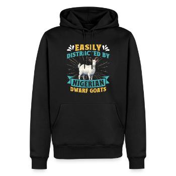 Goat lovers, Nigerian pygmy goats - Men’s Premium Organic Hoodie - black - Front - Nico (187cm)