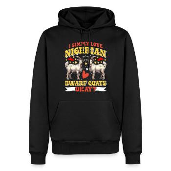 Goat lovers, Nigerian pygmy goats - Men’s Premium Organic Hoodie - black - Front - Nico (187cm)