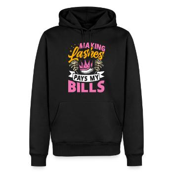 Lash Tech - Männer Premium Bio Hoodie - Schwarz - Vorne - Nico (187cm)