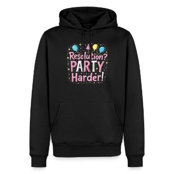 Resolution Party Design – Lustiges Silvester Motiv - Männer Premium Bio Hoodie - Schwarz - Vorne - Nico (187cm)