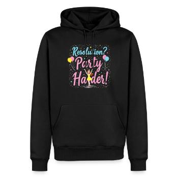 Resolution Party Design – Lustiges Silvester Motiv - Männer Premium Bio Hoodie - Schwarz - Vorne - Nico (187cm)