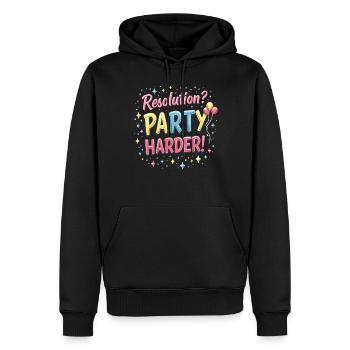 Resolution Party Design – Lustiges Silvester Motiv - Männer Premium Bio Hoodie - Schwarz - Vorne - Nico (187cm)