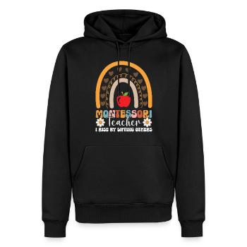 Montessori-lehrerin Ich Erhebe Mich, Indem Ich - Männer Premium Bio Hoodie - Schwarz - Vorne - Nico (187cm)