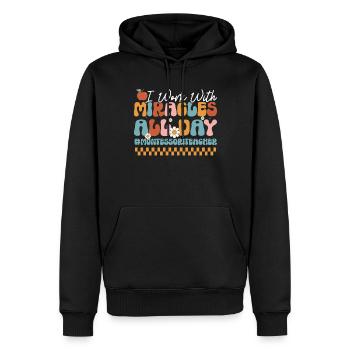 Montessori-lehrerin Ich Erhebe Mich, Indem Ich - Männer Premium Bio Hoodie - Schwarz - Vorne - Nico (187cm)