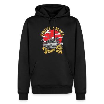 Pas de camion, petit, rêve grand - Sweat à capuche Premium bio Homme - noir - Devant - Nico (187cm)
