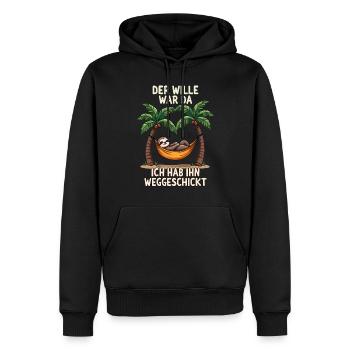 paresseux disant lève-tard déclaration bureau fatigué - Sweat à capuche Premium bio Homme - noir - Devant - Nico (187cm)