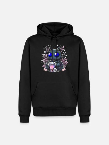 Mothman Bubble Tea - Männer Premium Bio Hoodie - Schwarz