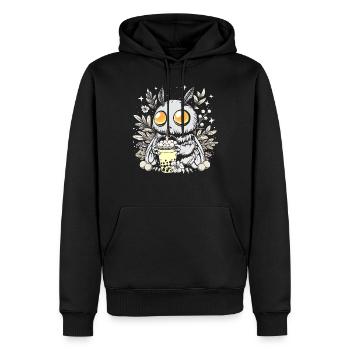 Thé à bulles Mothman - Sweat à capuche Premium bio Homme - noir - Devant - Nico (187cm)