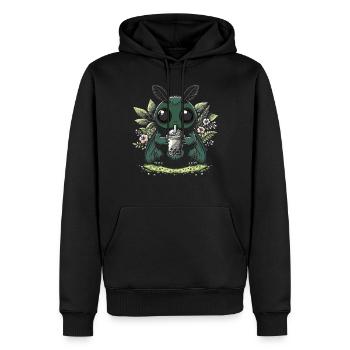Mothman Bubble Tea - Männer Premium Bio Hoodie - Schwarz - Vorne - Nico (187cm)