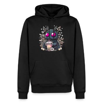 Mothman Bubble Tea - Männer Premium Bio Hoodie - Schwarz - Vorne - Nico (187cm)