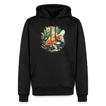 poisson rouge - Sweat à capuche Premium bio Homme - noir - Devant - Nico (187cm)
