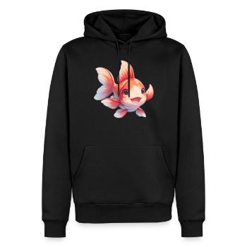 poisson rouge - Sweat à capuche Premium bio Homme - noir - Devant - Nico (187cm)