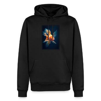 poisson rouge - Sweat à capuche Premium bio Homme - noir - Devant - Nico (187cm)