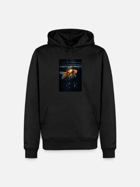 poisson rouge - Sweat à capuche Premium bio Homme - noir