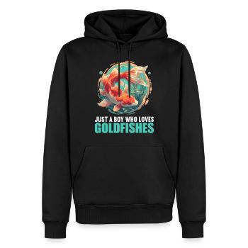 Goldfische Goldfisch - Männer Premium Bio Hoodie - Schwarz - Vorne - Nico (187cm)