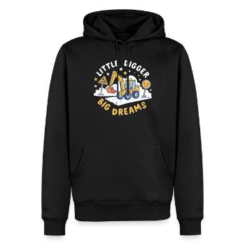 Little Digger Big Dreams – Süßes Bagger Design - Männer Premium Bio Hoodie - Schwarz - Vorne - Nico (187cm)