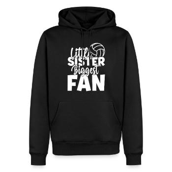 Kleine Schwester Größter Fan Volleyball Lustige Beule - Männer Premium Bio Hoodie - Schwarz - Vorne - Nico (187cm)