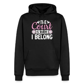 Lustiges Volleyball Bump Set Spike Smash Volleyball - Männer Premium Bio Hoodie - Schwarz - Vorne - Nico (187cm)