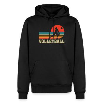 Lustige Volleyball Retro Vintage Bump Set Spike - Männer Premium Bio Hoodie - Schwarz - Vorne - Nico (187cm)
